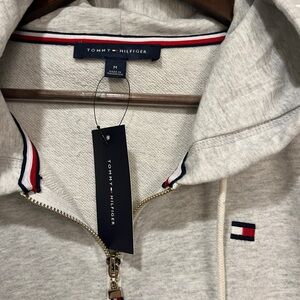 New with Tags Tommy Hilfiger Women's Gray Full Zip Up Hoodie Jacket Medium